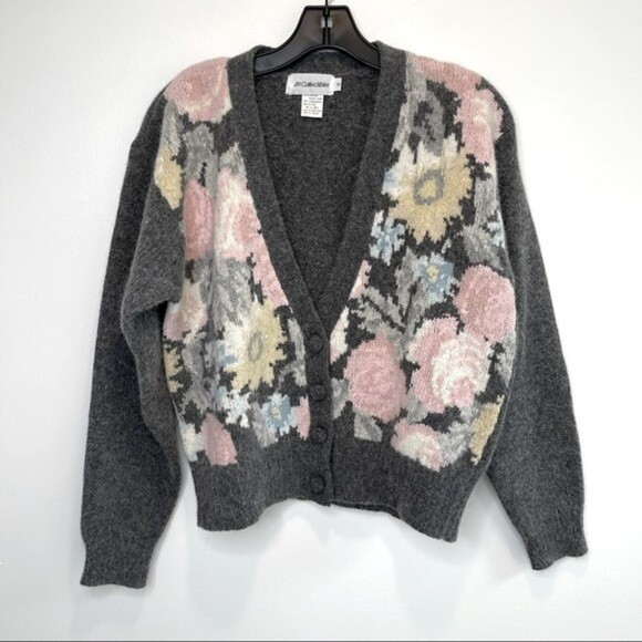 Vintage JH Collectibles Angora Wool Blend Cardigan Sweater - Picture 2 of 8